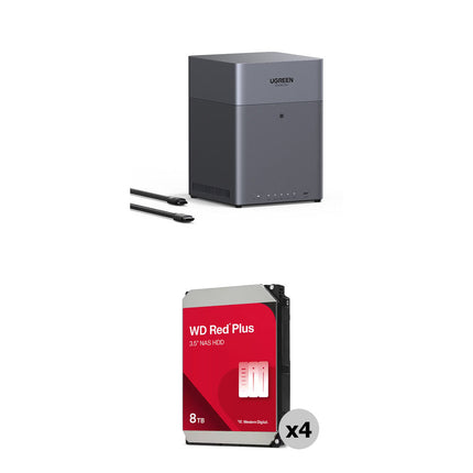 UGREEN 32TB DH4300 Plus 4-Bahías NAS con 4x8TB 5640rpm SATA III