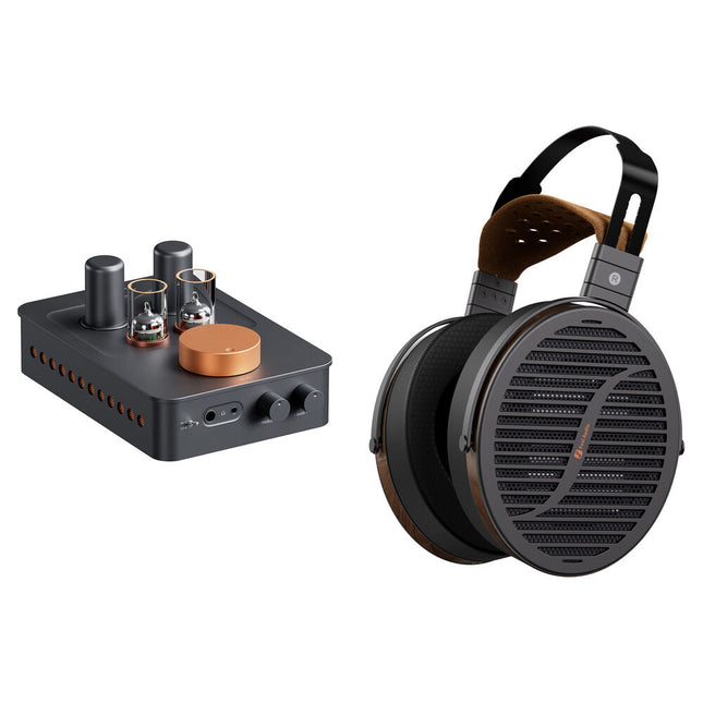 Fosi Audio GR70 Amplificador y Previo para Auriculares con Tubos y Auriculares Planar Magnéticos i5 97mm y Cable Balanceado 4.4mm