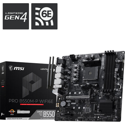 MSI PRO B550M-P WIFI6E Placa Base mATX AM4 DDR4 Wi-Fi 6E Bluetooth 5.3