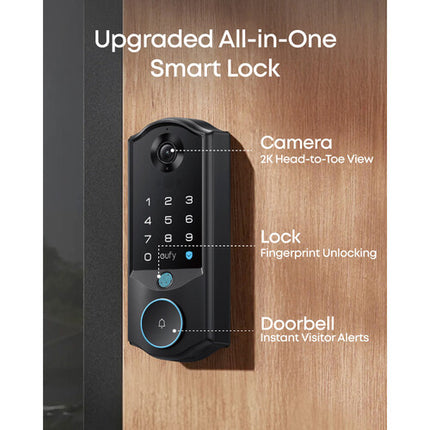 eufy Security FamiLock E40 Cerradura Inteligente 2K Reconocimiento Facial 15000mAh