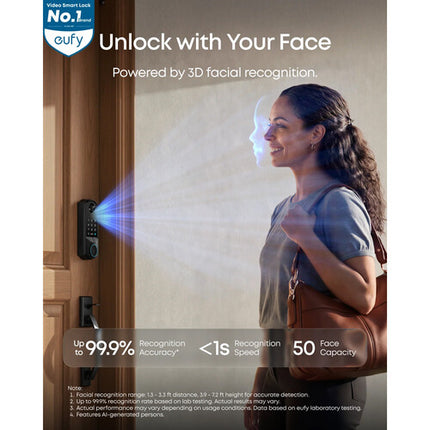 eufy Security FamiLock E40 Cerradura Inteligente 2K Reconocimiento Facial 15000mAh