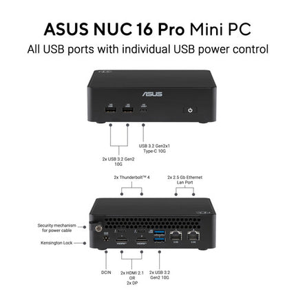 ASUS NUC 16 Pro Mini PC Intel Core 16 núcleos 32GB RAM 1TB SSD con soporte VESA