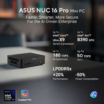 ASUS NUC 16 Pro Mini PC Intel Core 16 núcleos 32GB RAM 1TB SSD con soporte VESA