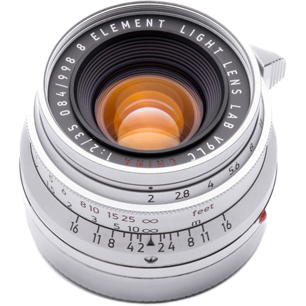Light Lens Lab 35mm f2 Objetivo para Leica M Full Frame Apertura f2-f16 Chrome