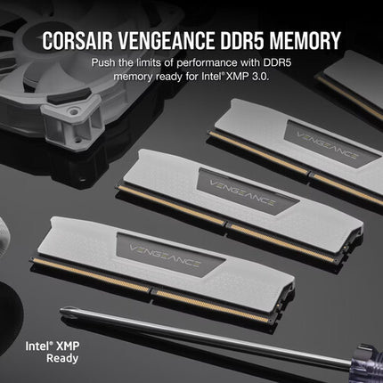 CORSAIR VENGEANCE 32GB DDR5 6000MTs Kit Memoria UDIMM White 2x16GB