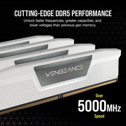 CORSAIR VENGEANCE 32GB DDR5 6000MTs Kit Memoria UDIMM White 2x16GB