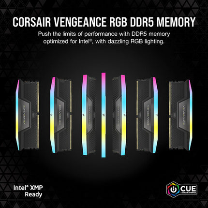 CORSAIR 32GB VENGEANCE RGB DDR5 6000 MT/s Memoria UDIMM 2x16GB negra