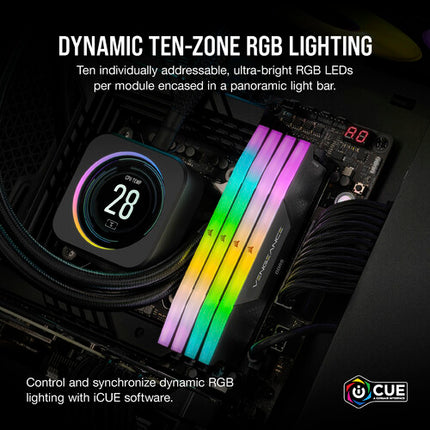 CORSAIR 32GB VENGEANCE RGB DDR5 6000 MT/s Memoria UDIMM 2x16GB negra