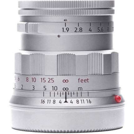 Light Lens Lab 50mm f/1.9 Rigid-ZS6 Lente para Leica M Chrome Low Contrast con Funda de Cuero