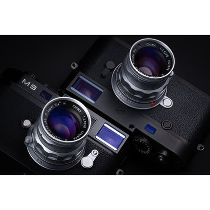 Light Lens Lab 50mm f/1.9 Rigid-ZS6 Lente para Leica M Chrome Low Contrast con Funda de Cuero