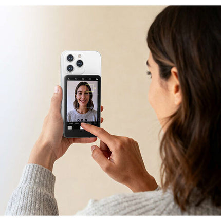 Synco XView M4 AI Monitor para Smartphone Negro con Luz Selfie y Batería 1800mAh