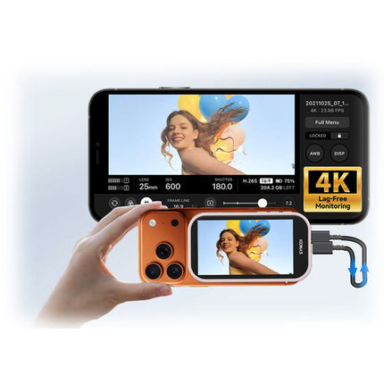 Synco XView M4 AI Monitor para Smartphone Negro con Luz Selfie y Batería 1800mAh