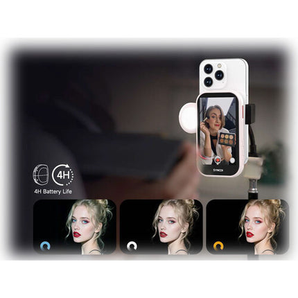 Synco XView M4 AI Monitor para Smartphone Negro con Luz Selfie y Batería 1800mAh