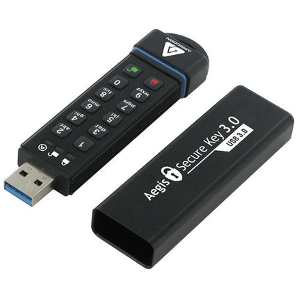 Apricorn 4TB Aegis Secure Key USB-A 3.2 Gen 1 Unidad Flash con Encriptación 256-Bit y Teclado Resistente