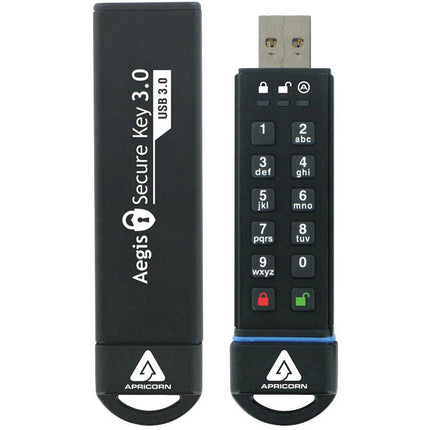 Apricorn 4TB Aegis Secure Key USB-A 3.2 Gen 1 Unidad Flash con Encriptación 256-Bit y Teclado Resistente