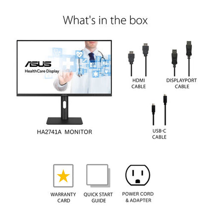 ASUS Monitor Sanitario 27" QHD IPS Antirreflejo 2560x1440 350cd/m² USB-C HDMI