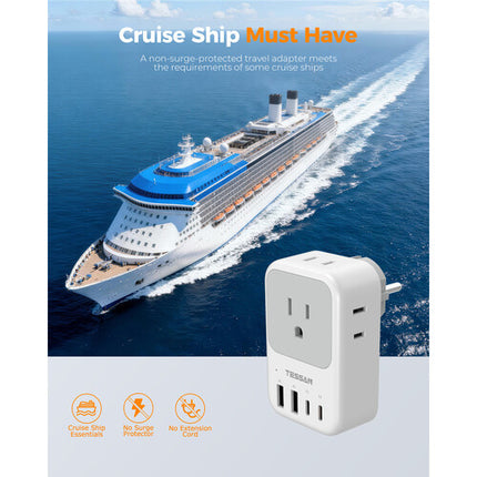 Tessan Adaptador de Viaje US a DE 2-Pack 20W USB-C PD Compacto