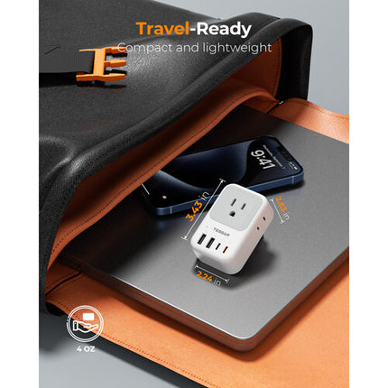 Tessan Adaptador de Viaje US a DE 2-Pack 20W USB-C PD Compacto