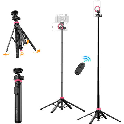 Ulanzi MT-44M Palo Selfie y Quadpod Magnético 4.8 pies Negro
