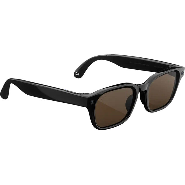 Meta Adventurer Gafas estándar marco negro lentes marrón 32GB almacenamiento batería 8 horas estuche plegable