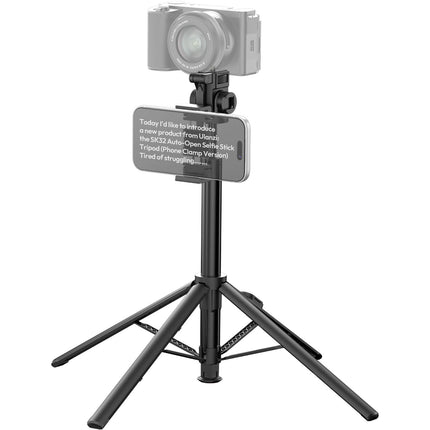 Ulanzi Auto-Open Selfie Stick Quadpod con Clamp para Teléfono 5.9' Extensible Bluetooth Remoto