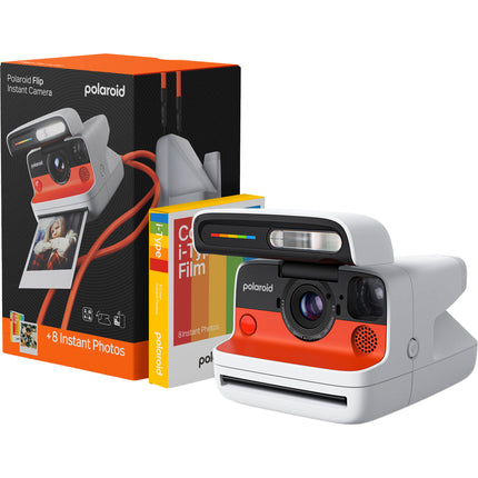 Polaroid Flip Cámara Instantánea Color Blanco con 8 Exposiciones y Correa