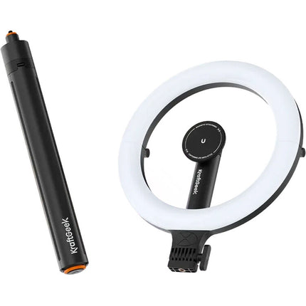 KraftGeek GlowRing Luz Anillo LED Portátil 10" con Trípode Ajustable 26-76