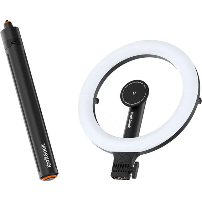 KraftGeek GlowRing Luz Anillo LED Portátil 10" con Trípode Ajustable 26-76