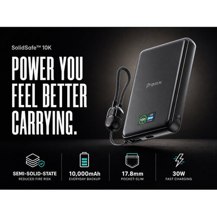 BMX SolidSafe Power Bank portátil 10000mAh 30W USB-C USB-A pantalla LCD aluminio
