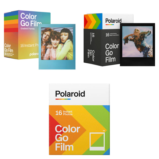 Polaroid Go Película Color Pack 48 exposiciones con marcos blanco negro y degradado