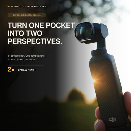 Freewell Lente Telefoto 2x para DJI Osmo Pocket 3 4 y Xtra Muse