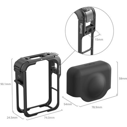 SmallRig Jaula para Cámara DJI Osmo 360 II Ultraligera con Cubierta de Silicona