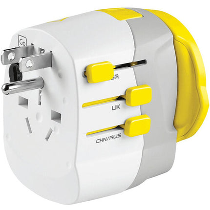 Adaptador Internacional Mundial con 2 Puertos USB-A 12W y Euro