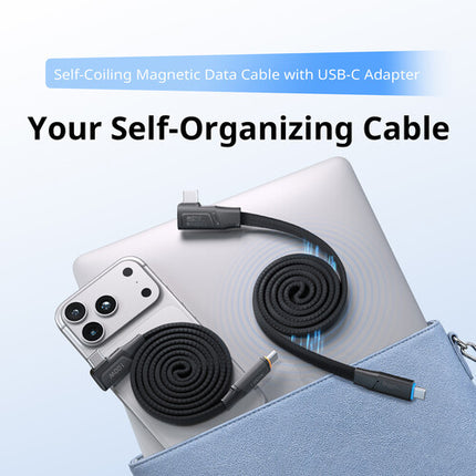 SmallRig Cable USB-C 2.0 Magnético Autoenrollable 60W 1.0 m Nylon
