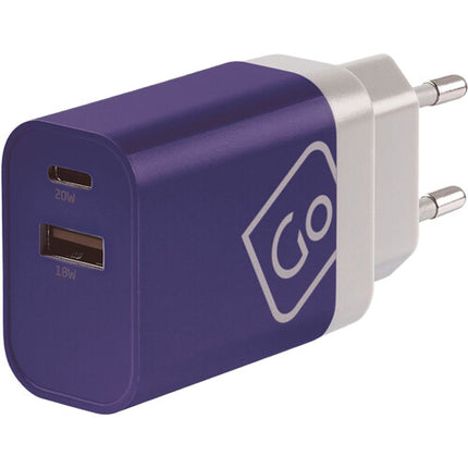 Worldwide Cargador USB 2 Puertos 20W USB-C 18W USB-A Adaptadores Internacionales