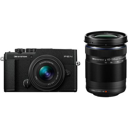 OM SYSTEM PEN Cámara sin Espejo 20.4MP 14-42mm III 40-150mm R Negra