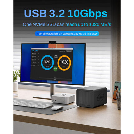 TerraMaster D8 Hybrid 2 Caja DAS 8 Bahías USB 3.2 Gen 2 4 SATA 4 M.2
