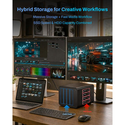 TerraMaster D8 Hybrid 2 Caja DAS 8 Bahías USB 3.2 Gen 2 4 SATA 4 M.2