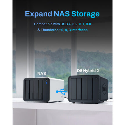 TerraMaster D8 Hybrid 2 Caja DAS 8 Bahías USB 3.2 Gen 2 4 SATA 4 M.2
