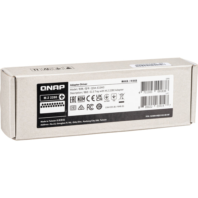 QNAP E1.S Bandeja con Adaptador M.2 2280 SSD para Almacenamiento