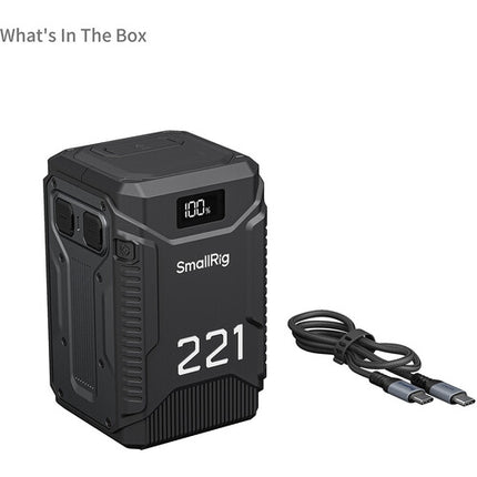 SmallRig T221 Batería V-Mount IP54 221Wh 14.8V con Cable USB-C 240W