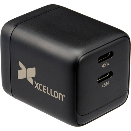 Xcellon PDG-245-C Cargador USB-C GaN 2 Puertos 45W Plegable