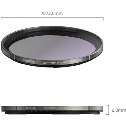 SmallRig TrueColor Filtro VND Híbrido 67mm 1-5 Stops con Estuche