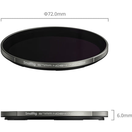 SmallRig TrueColor Filtro VND Híbrido 67mm 6 a 9 Stops con Estuche