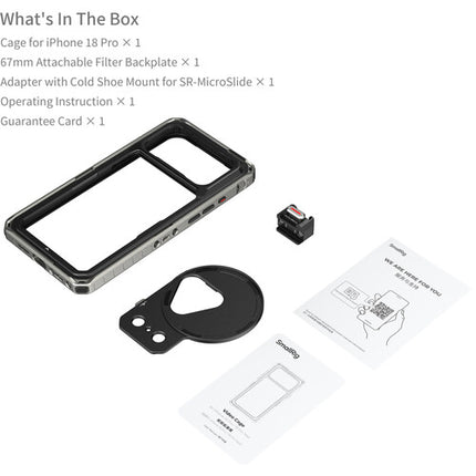 SmallRig Video Cage Kit para iPhone 18 Pro con Adaptador de Filtro 67mm y Montura Cold Shoe