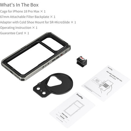 SmallRig Video Cage Kit para iPhone 18 Pro Max con Adaptador de Filtro 67mm y Montura Cold Shoe
