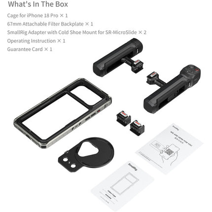 SmallRig Creator Kit de Doble Asa para iPhone 18 Pro con Control Remoto Inalámbrico y Adaptador de Filtro 67mm