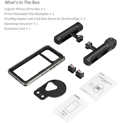 SmallRig Creator Kit con Doble Mango para iPhone 18 Pro Max con Control Remoto Inalámbrico y Adaptador de Filtro 67mm