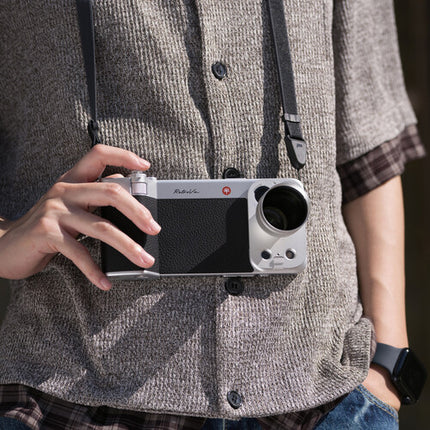 PGYTECH Retrova Kit de Agarre con Lente Telefoto 2X para iPhone 17 y 18 Pro Max Graphite Black