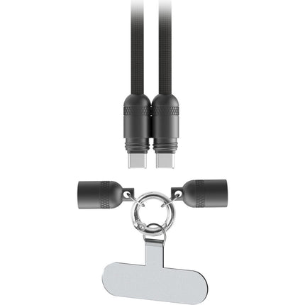 QDOS PowerLoop Cable USB-C 2.0 60W 3.9' Negro con Lanyard